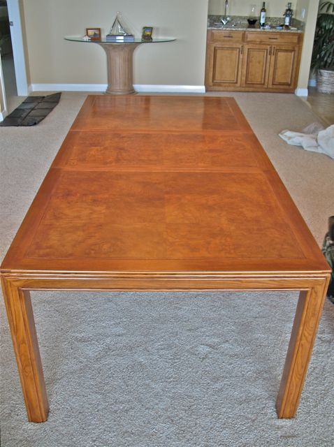 dining table refinished in natural color